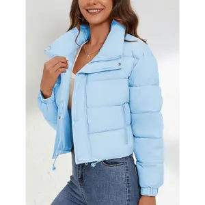 supreme leopard reversible jacket Women's Autumn And Winter Warm Cotton Clothes Short Lightweight Quilted Jacket Stand Collar Jacket