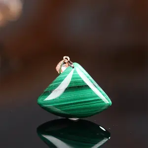 [Black Friday]Happiness Crystal malachite fanshaped pendant Daily