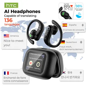 HTC NE61 Wireless Bluetooth Earbuds, Heart Rate Monitor, IPX5 Waterproof, Support 134 Languages Android Audio