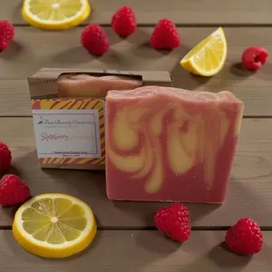 True Beauty Creations Raspberry Lemonade Bar Soap - Sweet & Refreshing 300G Bath Soap for Body Care with Summer Scent