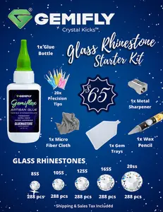 GEMIFLY DIY Glass Rhinestone Starter Kit - GLASS