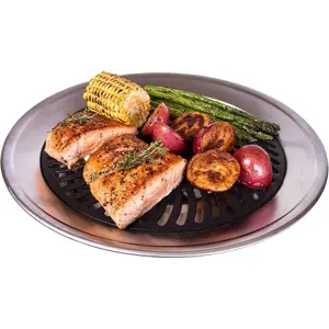 Stove Top Smokeless Grill Indoor BBQ, Stainless Steel with Double Coated Non Stick Surface