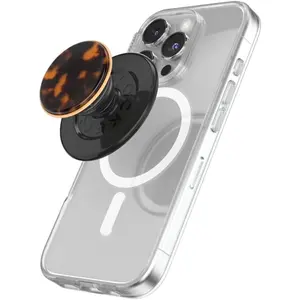 Phone Grip for MagSafe with Kickstand, Magnetic Stand, Swappable Top, Secure Hold for iPhone MagSafe Cases, Phone & Tablet Grip-Tortoise