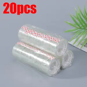 20 rolls of thickened transparent packaging tape, super sticky and no residue, large-capacity value-added packaging, neatly stacked, compatible with core tubes, suitable for gift packaging, moving, office, handmade and other scenarios,