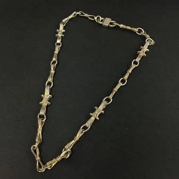 Pre-owned Celine Macadam Gold Tone Necklace 12433239233/326212