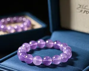 15mm Amethyst Bead Bracelet - Taoist Masters Consecrated Natural Crystal Jewelry, Symbolizes Honesty, Kindness, Expanded Connections, Peace, Good Fortune, Inner Calm - for DIY Beading & Jewelry Making Projects