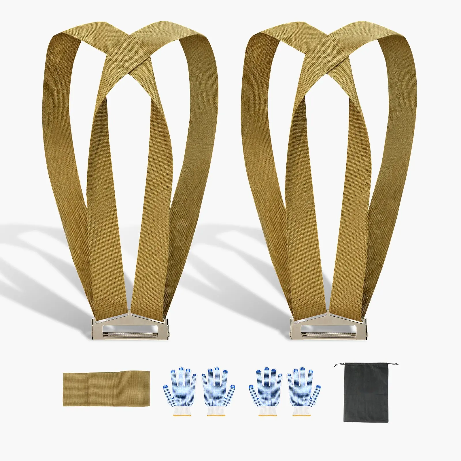 Heavy-Duty Moving Straps Kit For 2-Person Lifting System; Supports Up To 1000 Lbs; Includes 2 Harness Straps And 1 Load-Bearing Strap; Adjustable Shoulder Straps For Furniture, Appliances, And Mattress Moving Set