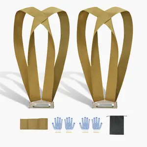 Heavy-Duty Moving Straps Kit For 2-Person Lifting System; Supports Up To 1000 Lbs; Includes 2 Harness Straps And 1 Load-Bearing Strap; Adjustable Shoulder Straps For Furniture, Appliances, And Mattress Moving Set