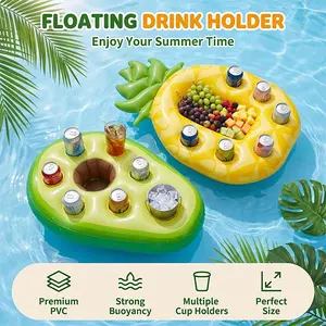 Inflatable Pool Drink Holder, Large Capacity Floating Drink Float, Hot Tub Pool Beach Party Accessory, Holds Drinks Phones Snacks