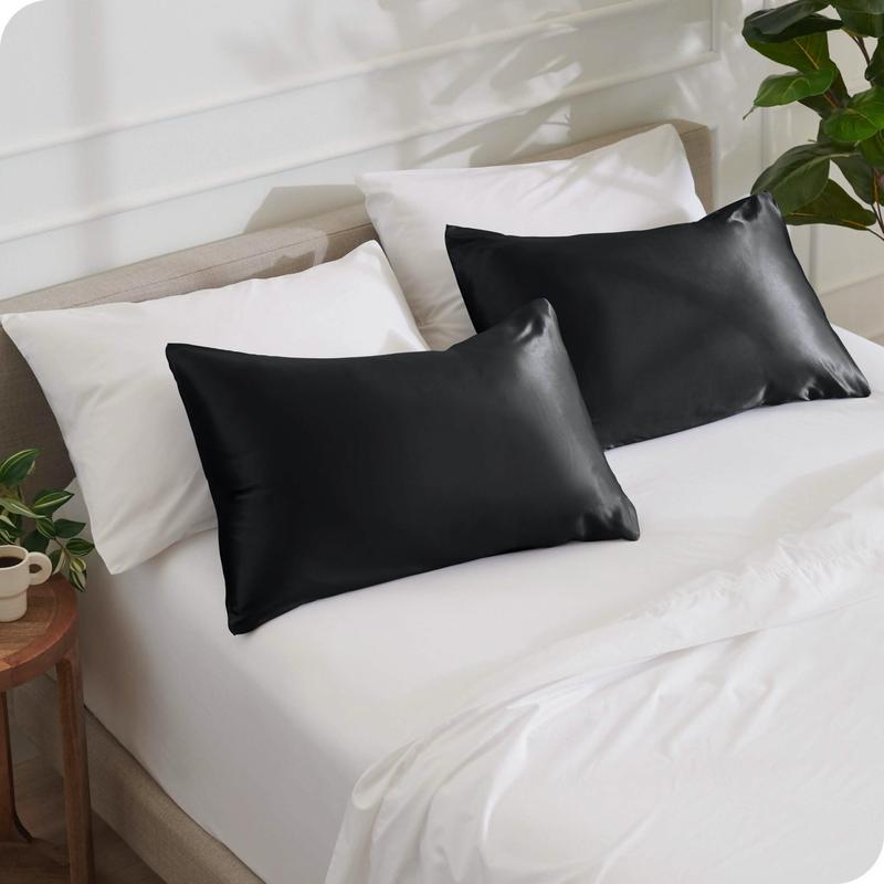 Bare Home Satin Pillowcase Set Zipper Closure