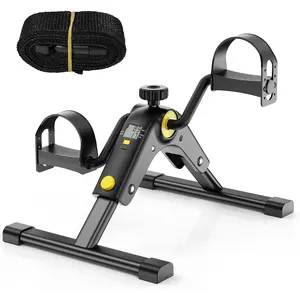 Under Desk Bike Pedal Exerciser with LCD Display Portable Mini Exercise Bike for Arm and Leg