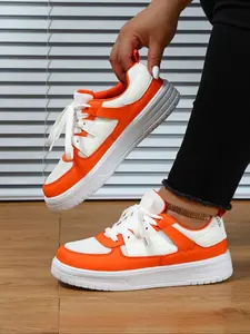 Women's Fashionable Colorblock Lace Up Low Top Sneakers, Casual Comfortable Breathable Athletic Sports Running Shoes, All-match Basic Shoes for Daily Wear