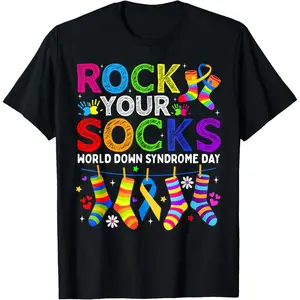Rock Your Socks World Down Syndrome Day Funny Men Women Kid T-Shirt