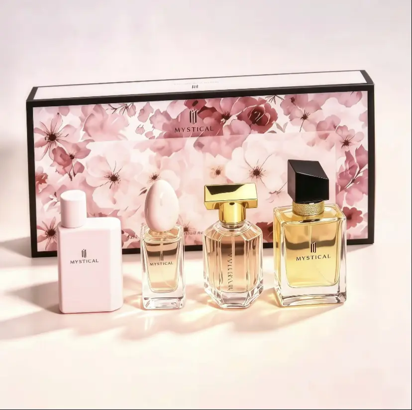Women's Mystical 4PC EDP Perfume Set, 30mlx4 Natural Oils Natura Floral Fruity Sweet Scent, Premium Long-Lasting Luxury Fragrance Collection, Portable Travel-Size Gift Box with Musk Warmkiss Flavor, Bold Signature Scent different quiet angel elf good