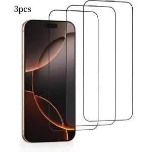 3 Pack  Screen Protector for iPhone 17/16/15/14/13/12/11 Pro Max/X/XS max 9H+ Hardness Military Grade Tempered Glass Film EZ Installation Full Coverage, Case Friendly Scratch Resistant