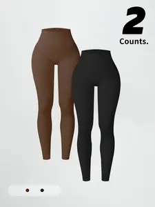 Women's High-Waisted Ribbed Yoga Pants, Tight-Fitting Fall Workout Leggings, Sexy Sporty Style for Active Lifestyle