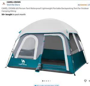 4-6 person tent, open box, never used.