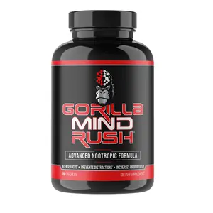 Gorilla Mind Rush Advanced Nootropic Formula - Intense Energy & Focus  150 Capsules (30 Servings)