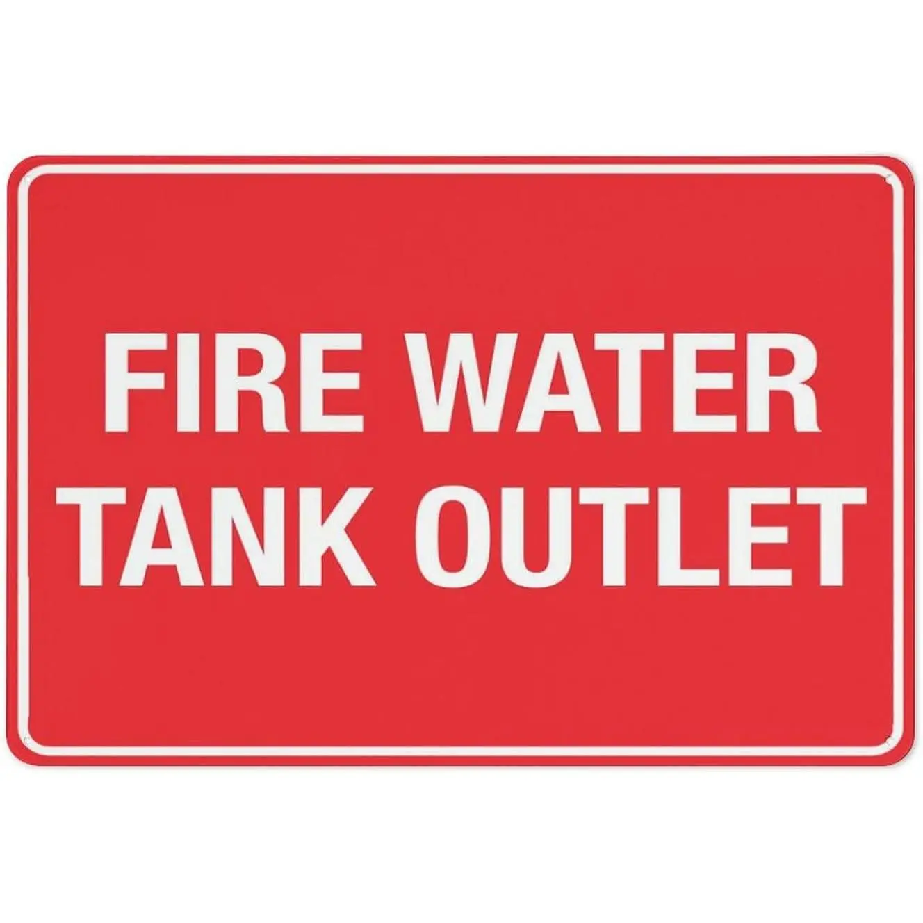 Fire Water Tank Outlet Sign Signs Outdoor, Uv Printed Aluminum 12 X 8 In, Weatherproof And Security Signs For Home Or Business