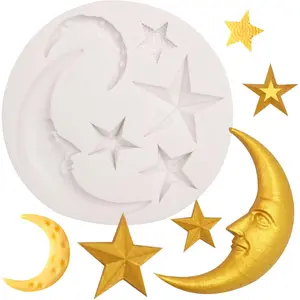 Moon Stars  Fondant Molds  Candy Baking Molds for Gumpaste Sugarcraft Tool Cake Decorating Tools Epoxy  DIY Polymer Clay