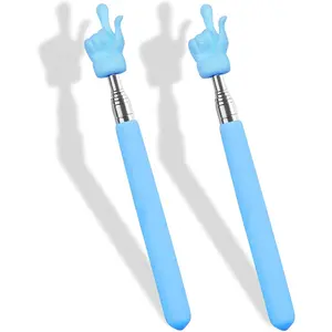 2 count Telescopic Teacher Pointer Stick, Retractable Finger Pointer for Classroom Teaching, Extendable Pointer for  and Elementary Teachers, Classroom Supplies (Blue)