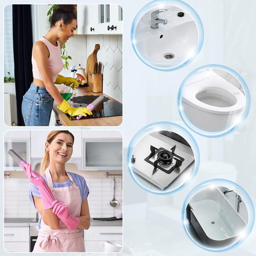 Pumice Stone Toilet Cleaner with Detachable Cute Handle, Multipurpose Household Cleaning Block for Toilet Bowl Bathtub Washbasin Sink Pool Daily Home Surface Cleaning 12 Pack