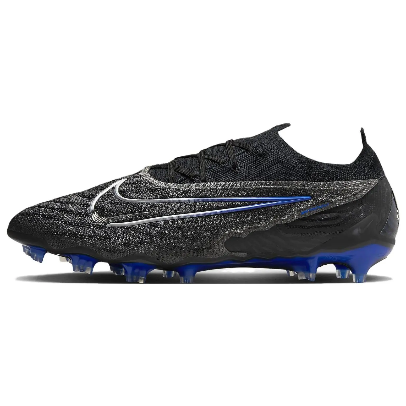 Nike Gripknit Phantom GX Elite FG Black Hyper Royal Soccer Cleats Unisex Chrome DC9968-040