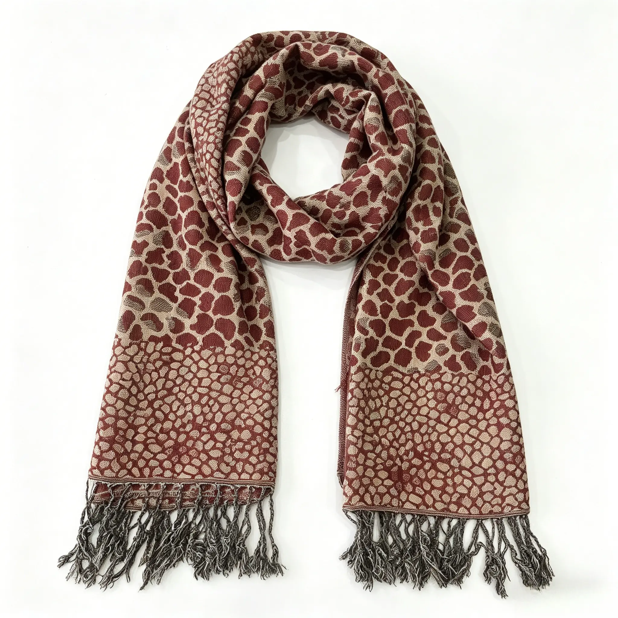 Womens Soft Leopard Print Scarf Pashmina Shawl - Lightweight Warm Reversible Wrap with Tassels for Fall Winter, Fashion Animal Print Large Scarves for Evening Dress, Office, Travel