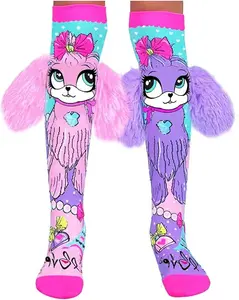 Cute cartoon plush ears women's socks pink and purple cute and fashionable Colorful Womenswear