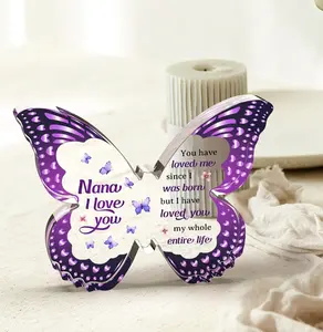Nana Gifts, Christmas Gifts for Nana, Nana Birthday Gift from Grandchild - Butterfly Acrylic Plaque for Christmas Valentines Mothers Day Thanksgiving