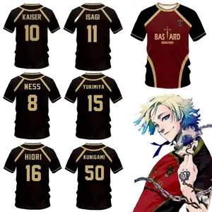 Japan Anime Michael Kaiser Shirt Isagi Cosplay Costumes Bastard Munchen Yukimiya Reo Ness Hiori Football Shirt 3D Printing
