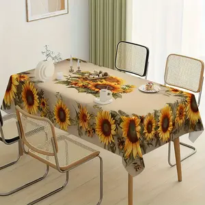 EastJia Made in USA Polyester Printed Rectangle Tablecloth - Washable, Reusable - Ideal for Home Dining, Party Table Decor
