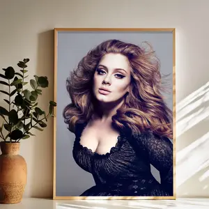 Effortless Elegance Adele's Graceful Presence Wall Art Vintage Black and White Art Posters Funky Aesthetic Canvas Prints Retro Bar Cart Decor for Bar Bedroom