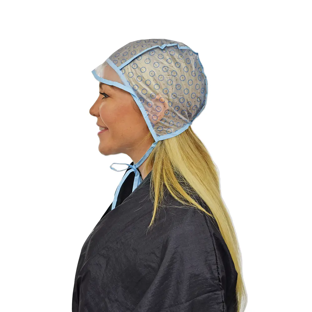 Soft 'N Style Disposable Durable Plastic Pre-Punched Tipping Shower Cap with Circles, 4+1 Needles (TPC-4) - Disposable Shower Cap Set, Home Bathroom Supply, Disposable Shower Caps