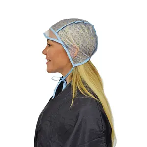 Soft 'N Style Disposable Durable Plastic Pre-Punched Tipping Shower Cap with Circles, 4+1 Needles (TPC-4) - Plastic Shower Cap Set, Home Bathroom Supply