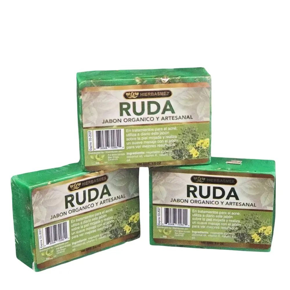 3 Pack Jabon de Ruda Barra Rue Bar Soap 100gr. Jabones Combo