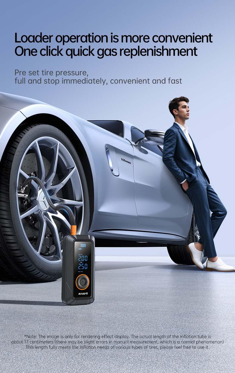 Multi-Functional Car Emergency Jump Starter Power Supply with Built-in Tire Inflation Pump, Portable Emergency Battery Power Bank for Vehicle Rescue