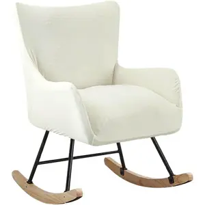 Rocking Chair Cover Stretchable Glider Chairs Cover Slipcovers Printed Rocking Accent Armchair Slipcover for Living Room Bedroom Offices, Beige