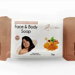 BYENBLAN Turmeric Heart-Shaped Acne-Fighting Brightening Bar Soap, Daily Face & Body Cleanser for Body Care - 7oz