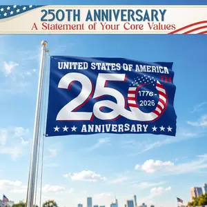 FLAGWIX American 250 Years Anniversary Flag - Polyester Double-sided Yard Flags For Outside Grommet Flag, 3x5 ft - 4th of July Decorations for Home Yard Garden Decor Banner