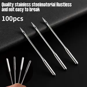 100 Pcs Size 100/16 Universal Leather&Jeans Sewing Machine Needles, Heavy Duty Machine Needles for Thickened Fabrics, Compatible with Home Sewing Machine Stainless Material Rustless
