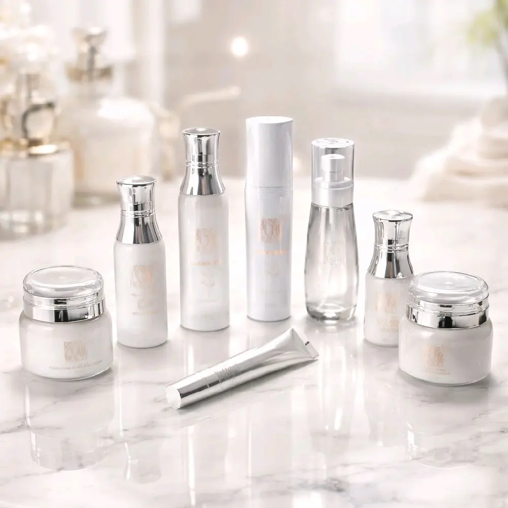 Divine Pure Beauty 8-Piece Intensive Repair Skin Care Set with Gentle Cleanser, Toner, Serum & SPF50 UV Sunscreen for Daily Use on All Skin Types