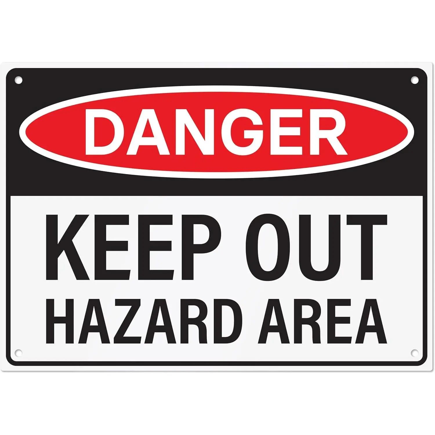 Danger Keep Out Hazard Area Sign 14x10 inch | Aluminum Sign for Construction Site, Hazard Area, No Trespassing, Aluminum Sign with Mounting Holes