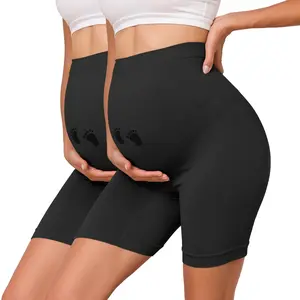 Shapewear Maternity Mid-thigh Shorts Baby Bumb for Mom-to-be Baby Boy Shower Dess, Maternity shapewear for Underdress Maternity Bottoms, Stretchable Maternity Underwear Grow With Bump, Maternity Panties That Don' t Dig In Postpartum Outfits Pregnancy