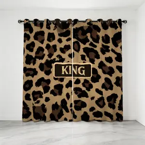 2-Panel Luxury Leopard Print Blackout Curtains, 85% Light Blocking, Retro Aesthetic Printed Decor Drapes, Stylish Premium Curtains, Perfect for Bedroom, Living Room and Office