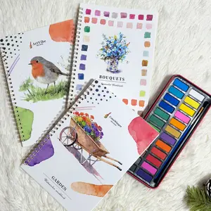 New Watercolor Workbook, Watercolor Coloring Book, Watercolor Painting Book, Art Supplies for Artists, Drawing and Sketching