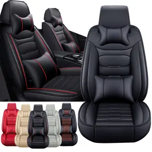 Universal Fit For Nissan/Tacoma/Honda/Mazda/RAV4/Hyundai/Elantra/Tucson/Sonata/Accent Waterproof Luxury Car Seat Protector Seat Cover,Car Seat Cushion Full Set for 5-Seats,Universal Fit Full Coverage Leather Car Seat Covers For Cars