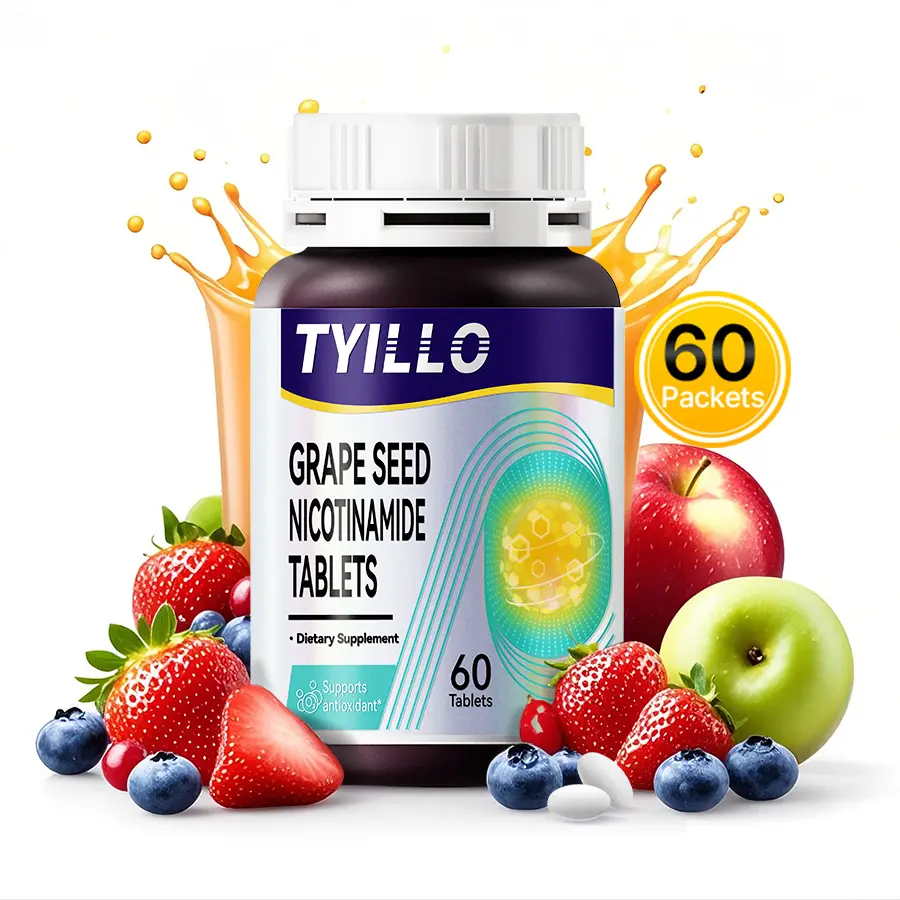 Tyillo Grape Seed Niacinamide Dietary Tablets - Antioxidant Complex, Vitamins for Women, Skin Care Support, Energy & Wellness Supplement, Suitable for Adult Men - 60 Tablets