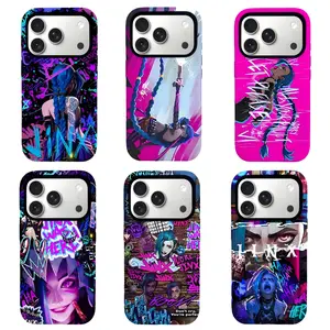 Arcane J1nx Phone Case, Double Layer Film Hard Cover, League of Legends Aesthetic Protective Case for iPhone/Samsung,Compatible with iPhone 11-17 series and Samsung Galaxy S21-S26 series.Perfect for Her/Him Girly Phone Caseslovely gift