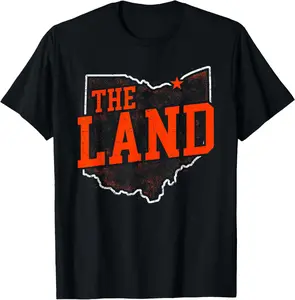 100% Cotton Retro "The Land" Cleveland Ohio Travel Souvenir T-Shirt